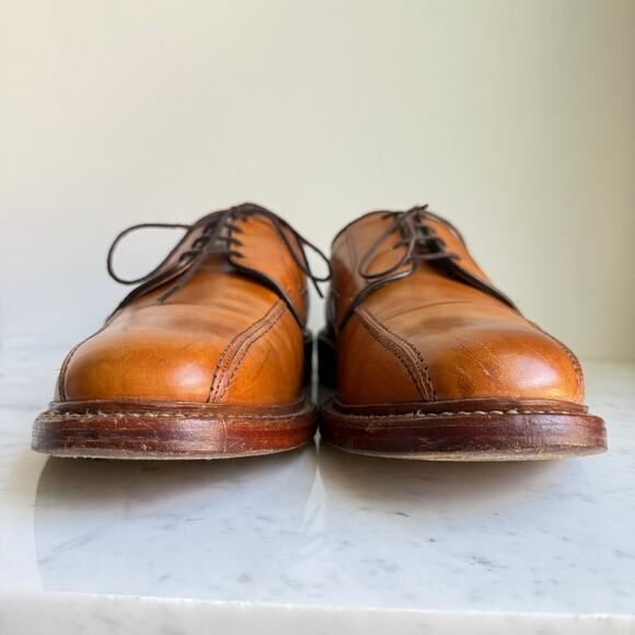 Allen Edmonds Hillcrest Derby Shoes Tan Leather 11.5C Made in USA - Picture 6 of 15